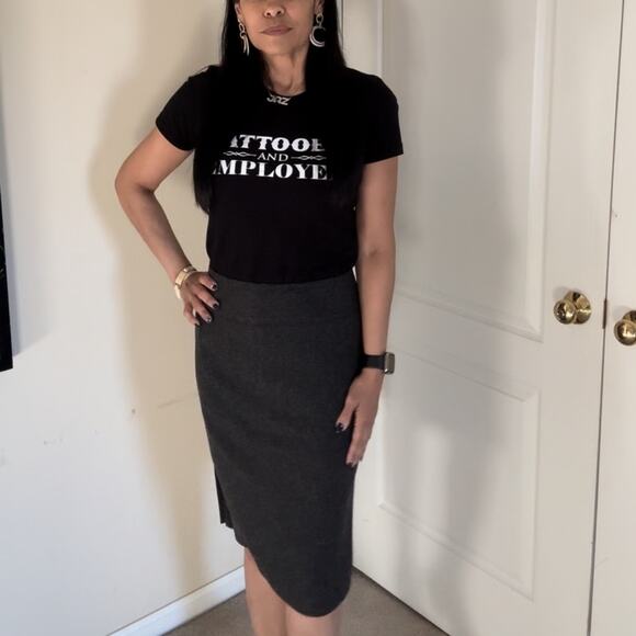 Rafaella Charcoal midi pencil skirt size 4 - Picture 3 of 16